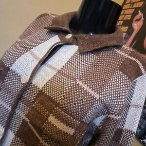 Women’s  Plaid Knit Shacket ( Medium )
